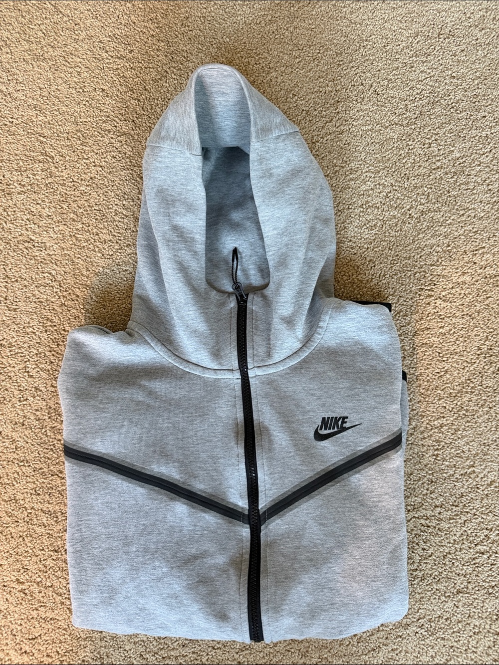 Nike Light Grey Hoodie with Black Trim